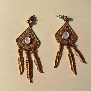 Vintage Gold Statement Earrings